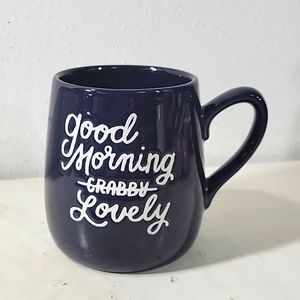 threshold good morning crabby lovely navy & white stoneware coffee mug